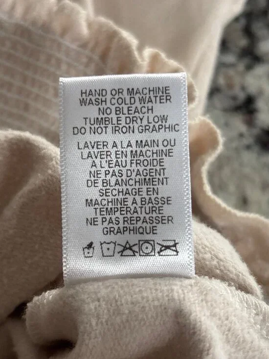 Spiritual Gangster Raena Pullover Size Medium Crewneck Long Sleeve Smocked Hem - Picture 7 of 8